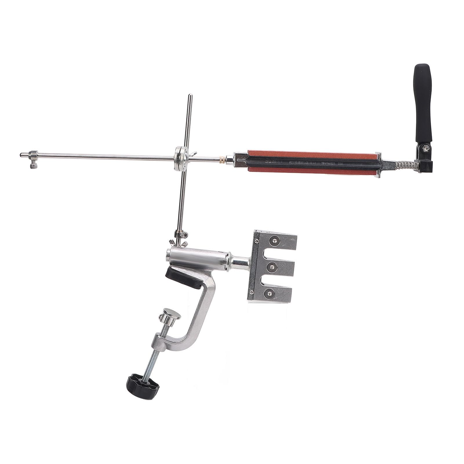 Marhynchus Afilador de Cuchillos Profesional, Rotación de 360 ​​grados con 8 Piedras de Afilar para Cortadores de Chef de Cocina, Diseño Ajustable de Aluminio Fundido y Acero Inoxidable