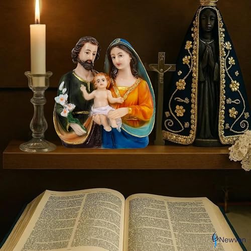 Image of Holy Family Statue Christian Showpiece Figurine Gifts for Home Decor God Idol House Warming Wedding Anniversary, Multicolour 15 X 15 X 9 CM
