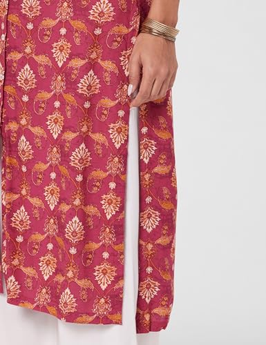 Image of BIBA Solid Rayon Straight Fit Women Kurta