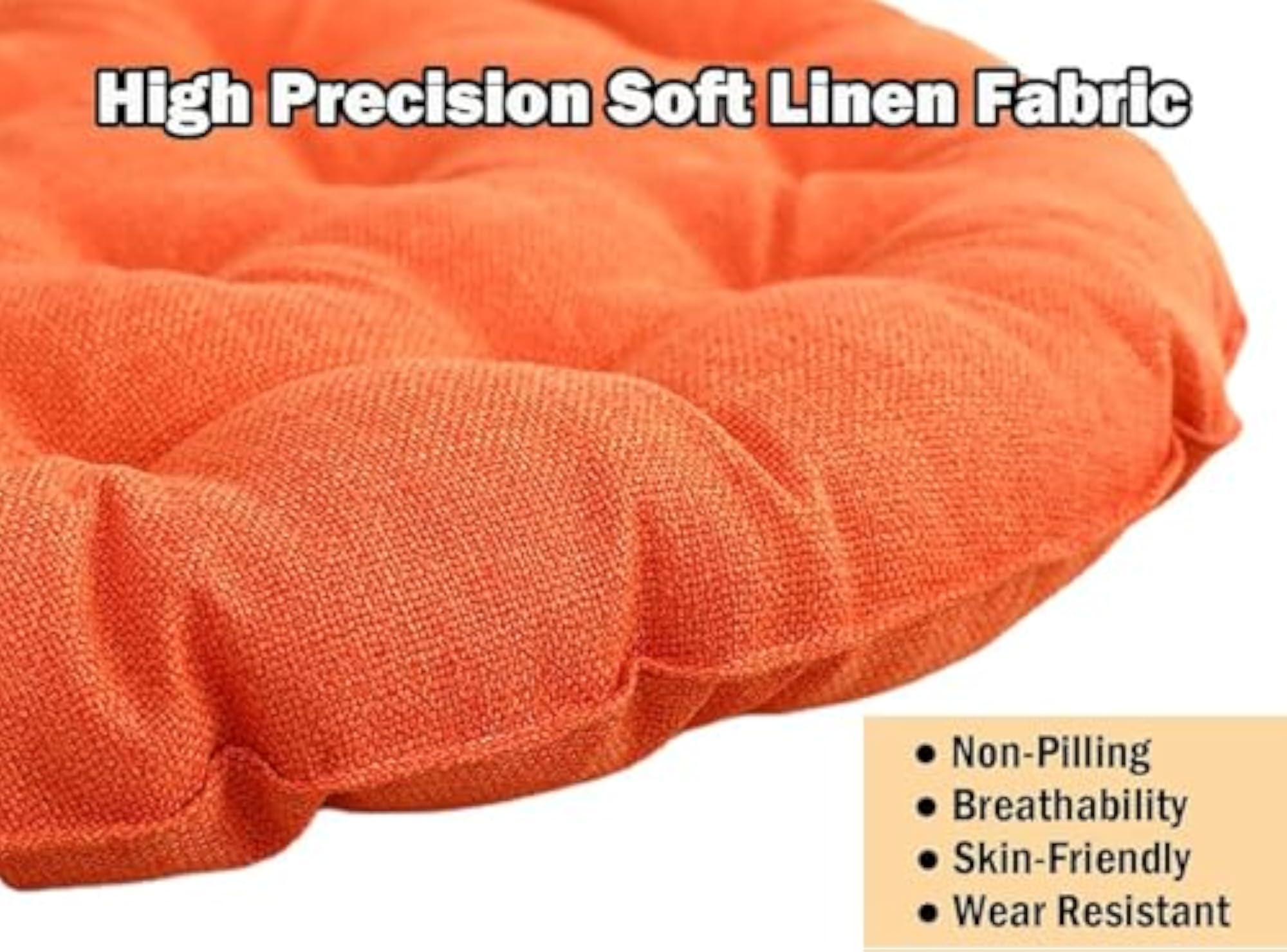 Large Floor Cushions, Round Linen Futon Pillows