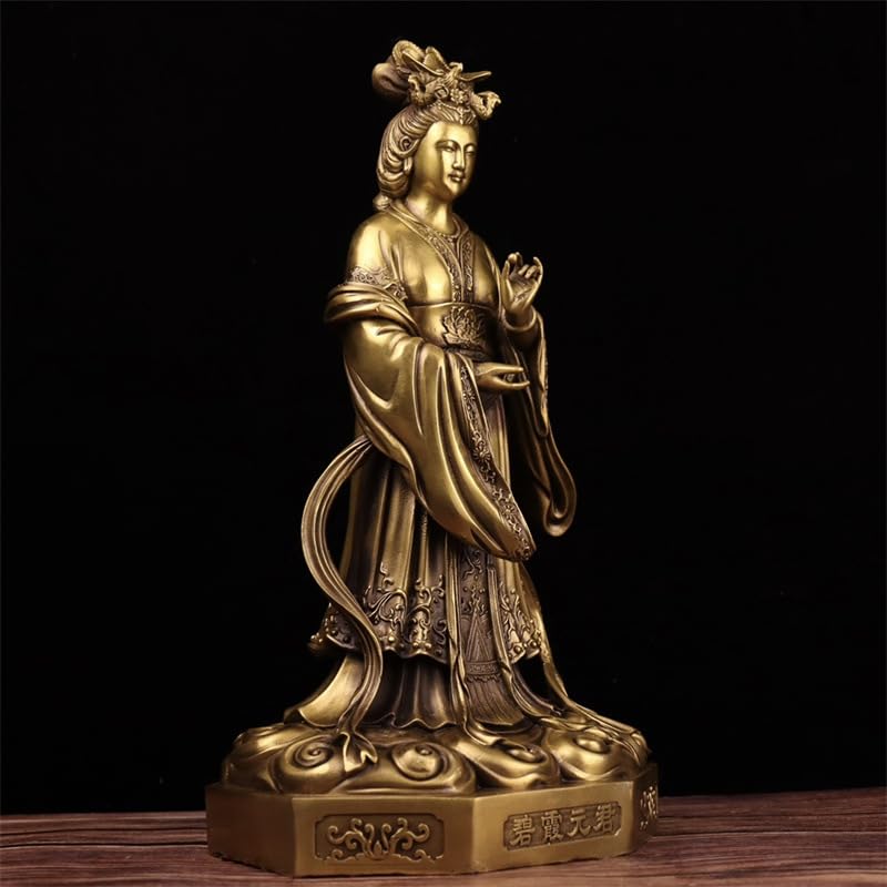 Posąg Buddy do wnętrz Feng Shui Rzeźba bogactwa Dom Mosiądz Kult Posąg Buddy Pokój Salon Kącik Zen Dekoracja Medytująca Statua Buddy Rzeźba (M)