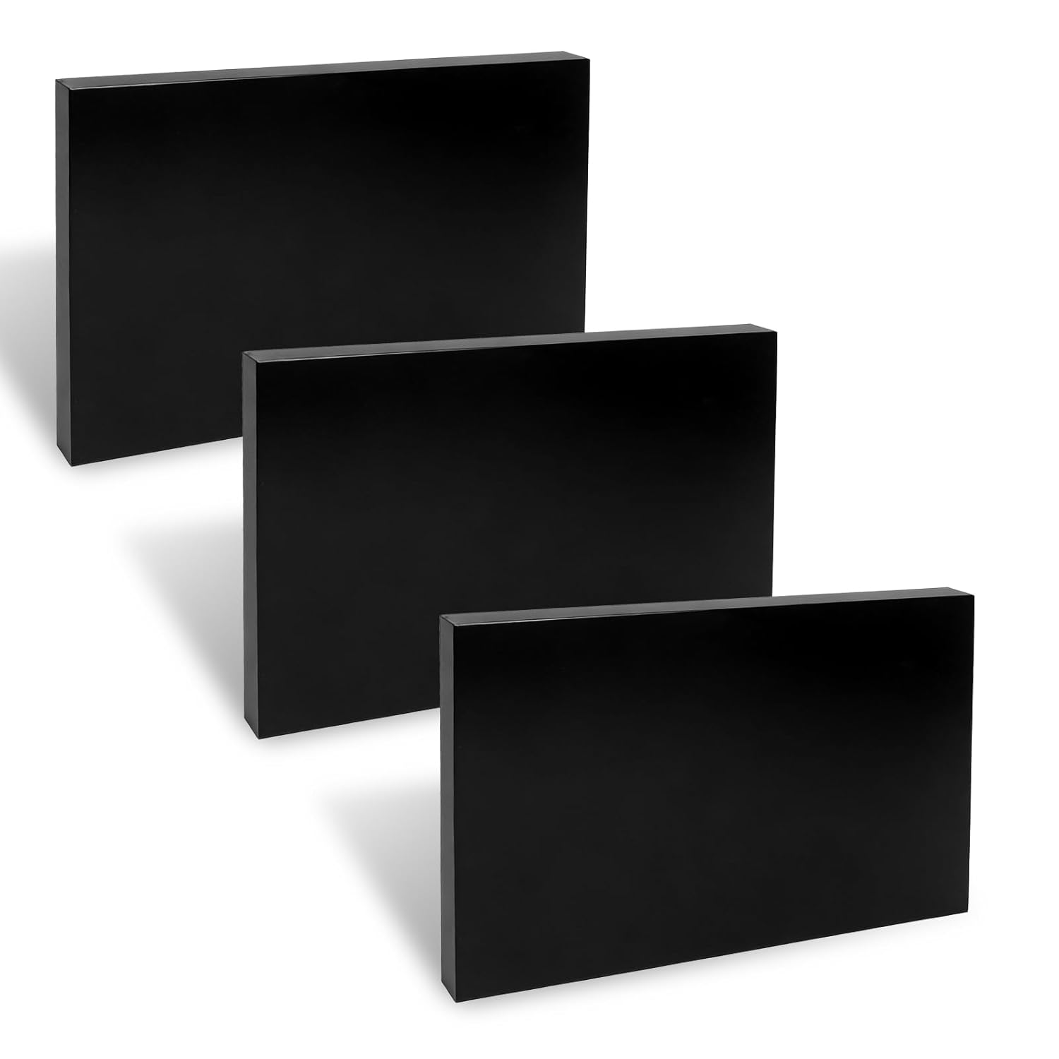 3 Pcs 3/4" Thick HDPE Plastic Sheets Black High Density Polyethylene Board Thick Hard HDPE Sheet for Handcrafts Home Decor Panel DIY Materials Flat Crafts (8" X 12'')