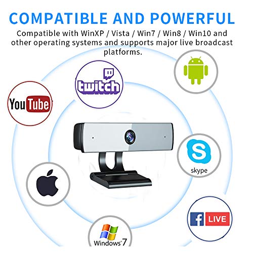 Webcam with Microphone, 1080P HD Webcam Streaming Computer Web Camera -USB Computer Camera for PC Laptop Desktop Video Calling,Conferencing - Thumbnail 5