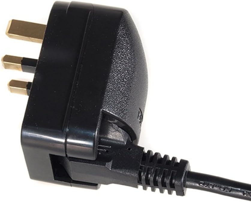 Maclean MCE70 adapter with European plug inserted, ready to be plugged into a UK socket