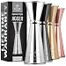 Premium Japanese Style Double Cocktail Jigger, 18/8 Food-Grade Stainless Steel, 1oz-2oz Etched Markings With Incremental Gradations, Beautiful Jiggers Shot Pourer Measuring Tool - By Zulay Kitchen