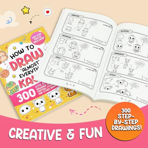Image of How to Draw inchAlmost inch Everything Kawaii: 300 Cute Step-by-Step Drawings of Animals, Fantasy, Food, Characters, and Other Amazing Stuff! (How to Draw for Kids)