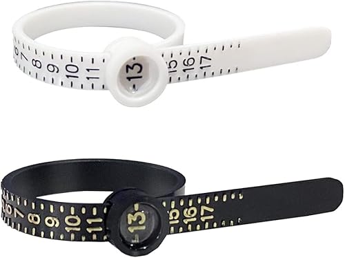 Miniatura 8 de Herramienta de medición de tamaño de anillo, herramienta de medición de tamaño de dedo reutilizable 1-17 EE. UU., tamaño de 2 piezas