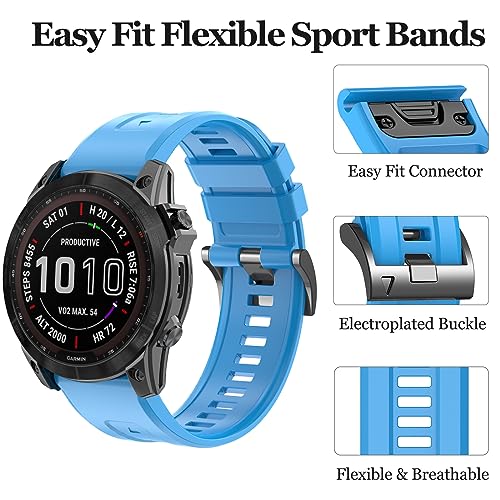 EZMVZKU 26mm Watch Straps Compatible with Garmin Fenix 8 AMOLED 51mm/7X Pro/7X/6X Pro/6X/5X Plus/5X - Image 3