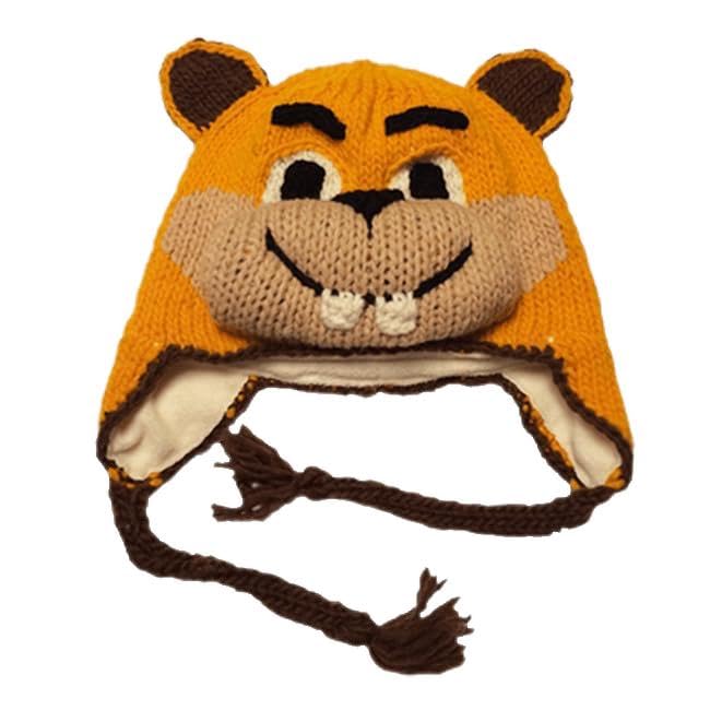 Youth Size Gold Gopher Hat, 19 Inch in Circumference and Stretch to 22 Inch, Wool with Acrylic Lining