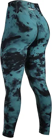 AUROLA Power Workout Leggings for Women Tummy Control Squat Proof Ribbed Thick Seamless Scrunch Active Pants