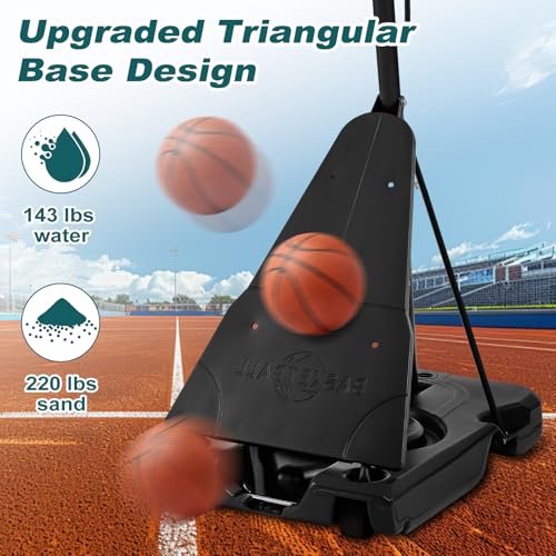 image for Smug Portable Basketball Hoop, 5.25-10FT Outdoor Basketball Goal with 