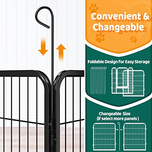 Yaheetech Welpenlaufstall 8-teilig 80cm hoch, Welpenauslauf mit Einteilige Verriegelung, Hundelaufstall mit Tragetasche & Befestigungsgurte, ideal für Hunde Wohnung & Garten, Einfache Montage