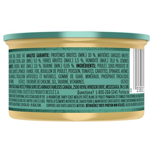 Fancy Feast Medleys Wet Cat Food, White Meat Chicken Primavera Pate - 85 g Can (24 Pack) - Image 3