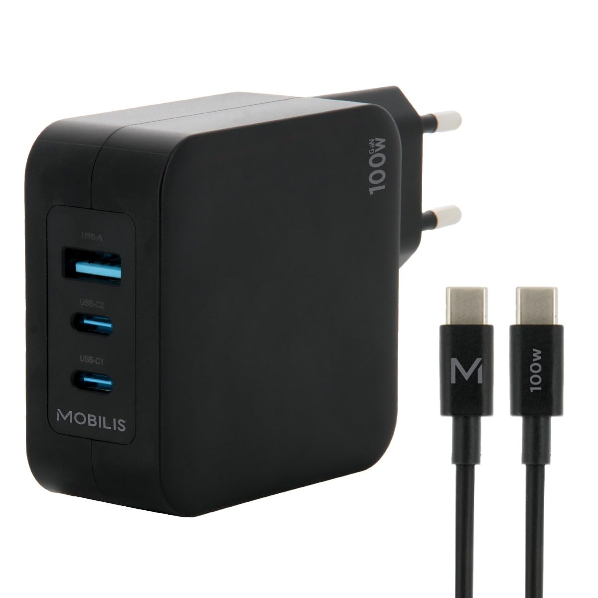 Cargador de pared 100W para escritorio con cable de 2m y tres salidas 8