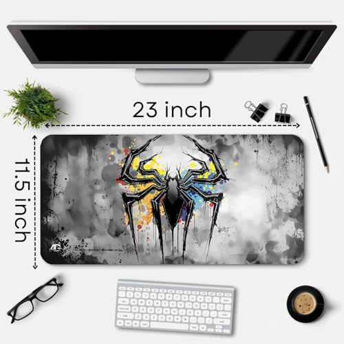 Image of Extended Gaming Mouse Pad for Desk (23x11.5 Inch) - Large Mouse Pad for Office & Home | Non-Slip Rubber Base, Smooth Surface Desk Mat for Laptop, Keyboard & Mouse (Supper Heros Edition) (Multi spy)
