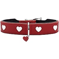 HUNTER collare per cani LOVE, colore: rosso/nero