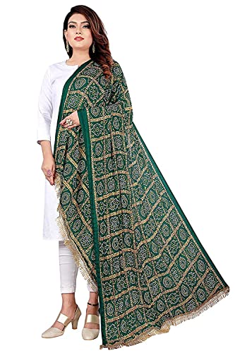 Dupatta Jaipuri Bandhej vert le cadeau artisanal idéal