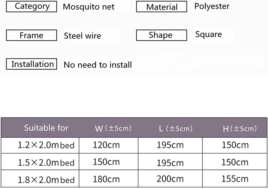 Mosquito Nets Portable Foldable,Mosquito Mesh Net Mosquito Net for Bed Bed Net Tent Ideal for Home Or Holidays Fine mesh Mosquito Net for Bed-F_150*200cm