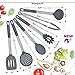 REMIHOF Silicone Kitchen Utensil Set - Nonstick Silicone and Stainless Steel Cooking Utensils - Spatula Turner Ladle Pasta Server - Best Culinary Gift Set (6pcs, DarkGrey)