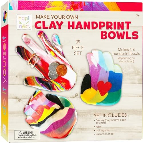 Hapinest Make Your Own Clay Handprint Bowl Kit for Kids, Arts and...