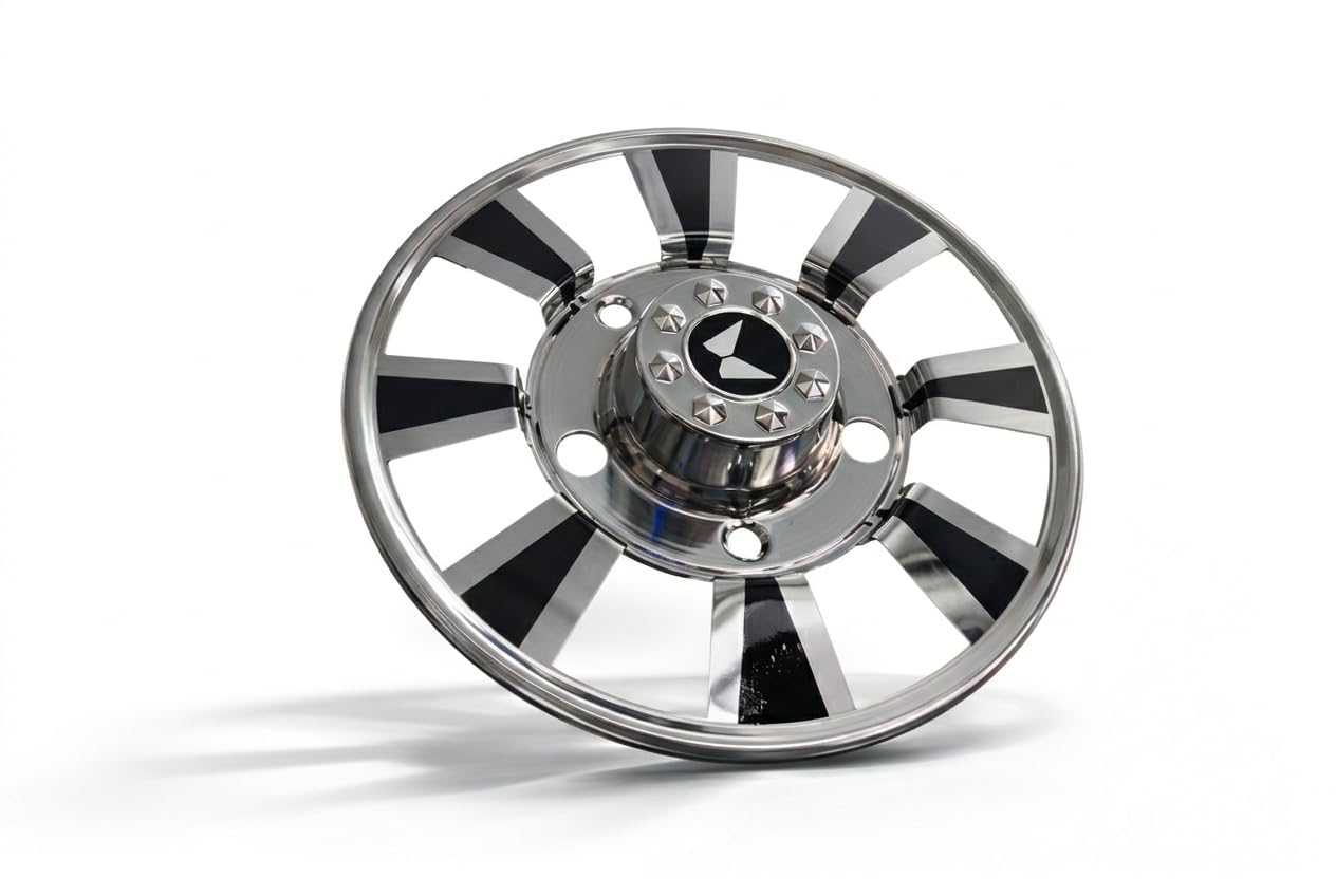 By VANSH TRADE 15-Inch Hubcaps Compatible for Bolero | Unique Spiral Blade Design | Weather-Resistant Alloy Look Wheel Caps | Steel Wheel Cover | MS Material (Chrome with Red/Black 15 Inch)-image-15