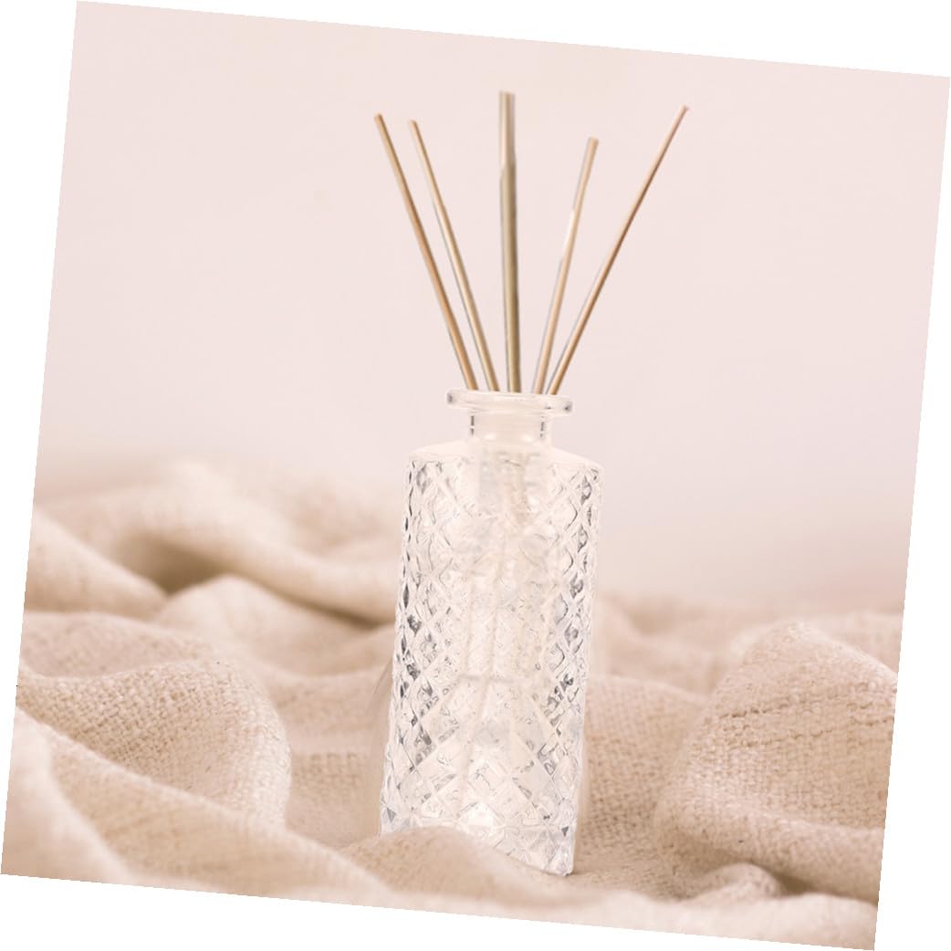 4 Pezzi Bottiglie Diffusore Aromaterapia in Vetro Trasparente Riutilizzabili e Ricaricabili Design Elegante per Casa Ufficio e Eventi per Profumare e Decorare Ambienti
