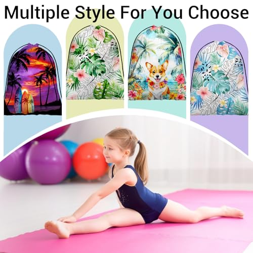 Image of Tropical Leaf Grip Bag Modern Adjustable Gymnastics Athlete Bag for Gym