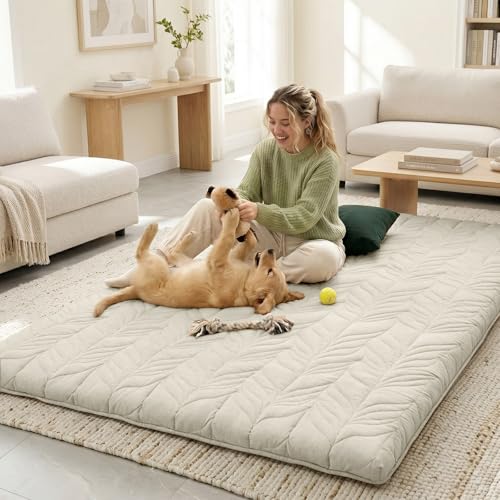 Image of ZonLi Japanese Floor Mattress Futon Mattress Queen Size, Thicken Roll Up Tatami Mat 100% Cotton Washable Cover, Portable & Foldable Floor Bed Mattress for Sleeping, Dormitory, Adult, Khaki