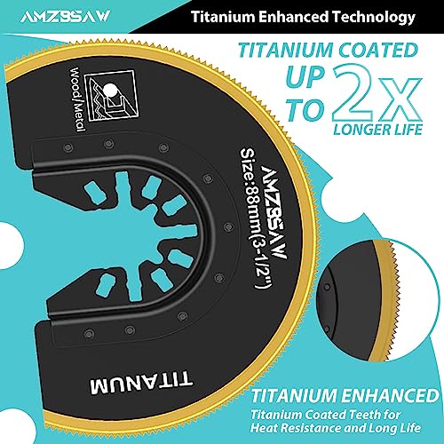 image for AMZBSAW 12 PCS Titanium Oscillating Saw Blades Metal Cutting, Oscillat