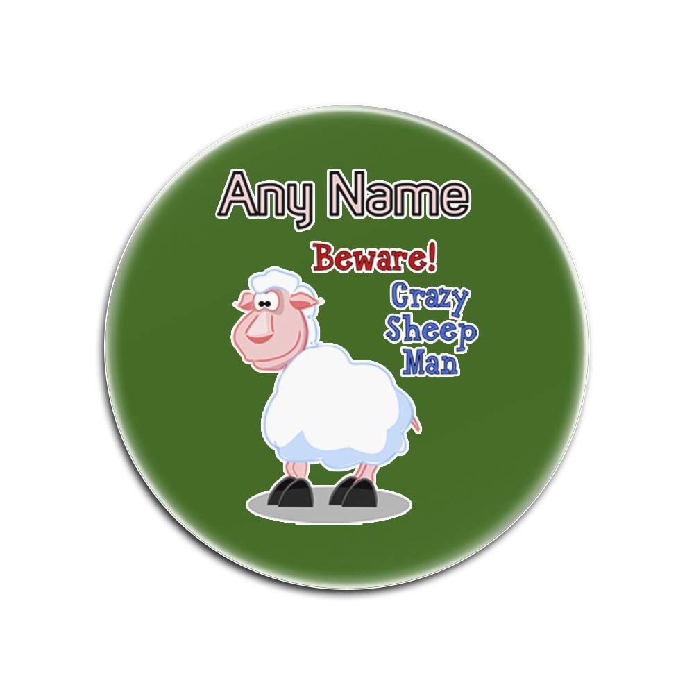 Sous-verres en verre mouton anti-taches d'eau Crazy Sheep Man blanc vert rond