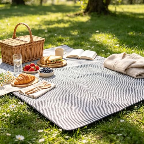 Manta de picnic para disfrutar tardes inolvidables en familia sobre el césped del jardín 3