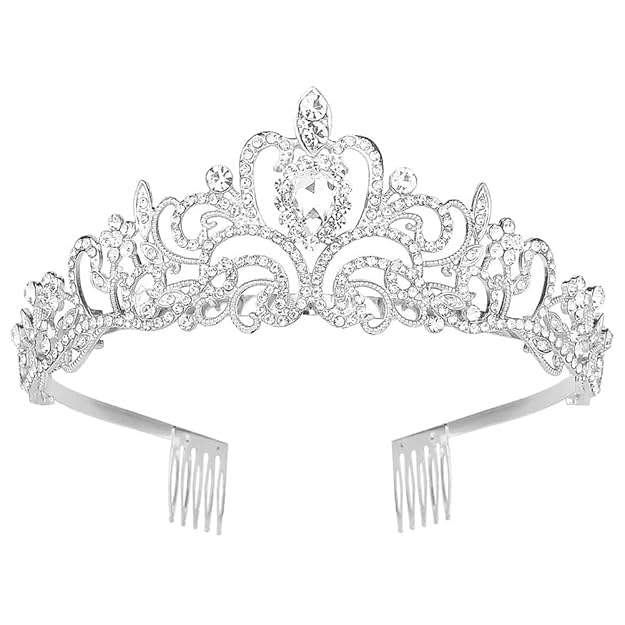 Crystal Tiara and Crown for Women Stylish Headband Crowns with Comb Tiaras for Girls Kids Queen Princess Wedding Bridal Birthday Gift Hair Accessories-image-38
