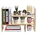 MyGift Solid Wood Desktop Shelf Organizer, Adjustable Office Dorm Desk Bookshelf Storage Display Rack, Beige