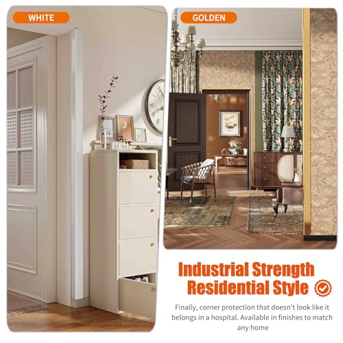 Image of 304 Stainless Steel Wall Corner Guards (10, Golden, 0.5x0.5x96) No adhesivey
