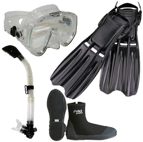 Promate Scuba Diving Fins Boots Extra-Wide Mask Snorkel Set/ SCS0085