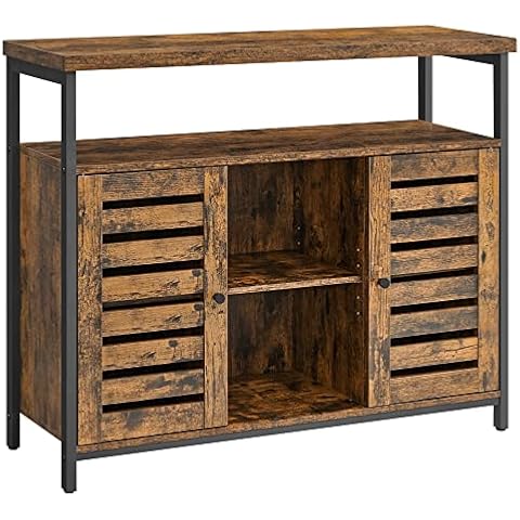 VASAGLE Rustic Brown Kitchen Storage Cabinet Cover