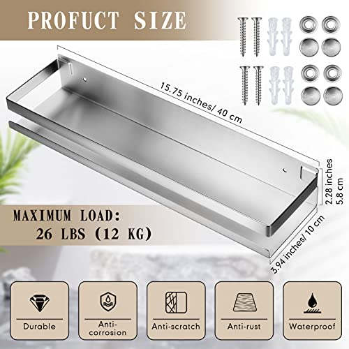 Lallisa YIU-LALLISA-101 2 Pieces Stainless Steel Shelf Bathroom Shower Floating Shelves Wall Mounted Shower Caddy Basket Shelf Storage Organizer Shelves thumb #1