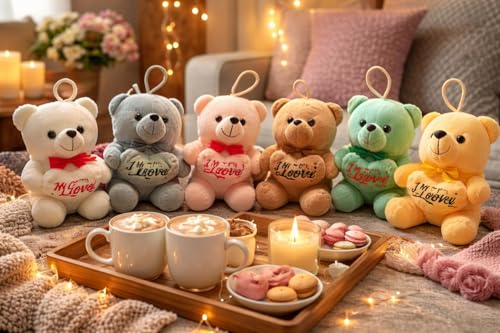 Image of EITHEO Valentine's Day Special Teddy Bear Soft Toy (15 cm) | Cute Stuffed Teddy for ValentineTeddy Bear Day Gift for Girls & Girlfriend | Soft Plush Romantic Gift (Brown)