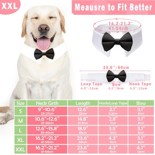 Image of Dog Bowtie, KOOLMOX Dog Bow Tie Collar Handcrafted Adjustable Formal Pet Black Bowtie Neck Bow for Dogs Medium to Large Boy Dogs Tuxedo Collar Pet Wedding Birthday Gift