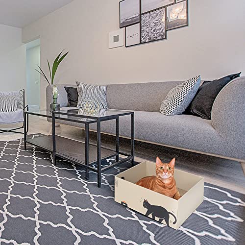 MUAEEOK 5 Pack Cat Scratcher, Scratching pad with Box, Natural Recycled Corrugated Heavy-Duty Double-Sided Cardboard, Reversible for 2X Use, Kitty Refill Indoor, Brown Suitable for Cats Up To 5kg - Image 6