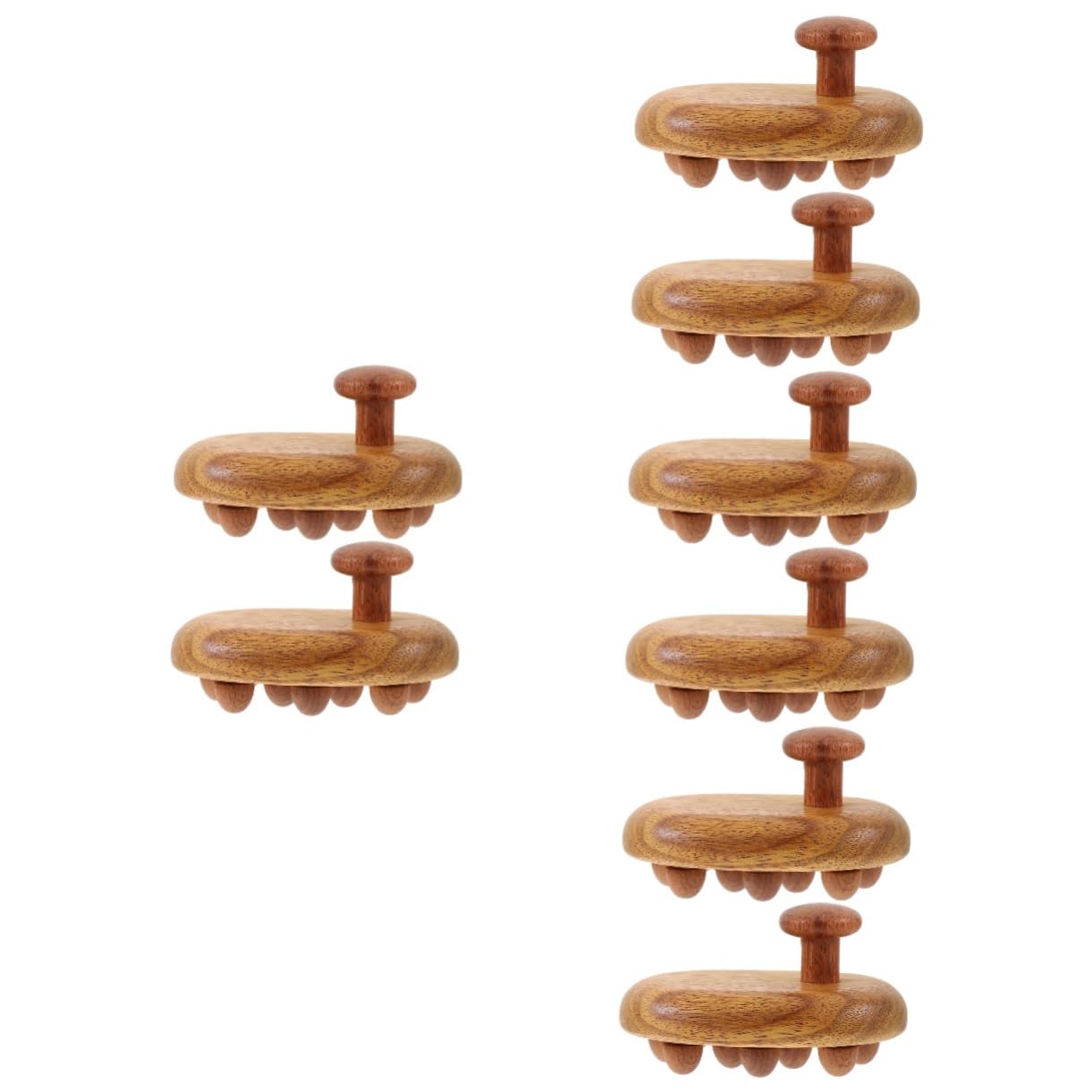 Cepillo De Masaje De Sándalo Cepillo De Pelo Ducha Cuero Cabelludo Peine Para Masaje Peine Para El Cuidado Del Cabello De Madera Light Brown 2 Piezas X 4