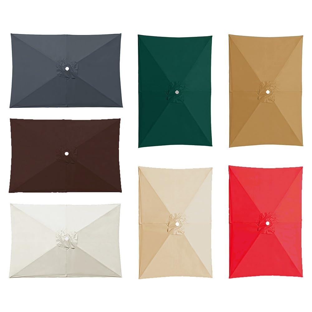 Rettangolare 6 Braccia/8 Braccia Copertura Per Ombrellone Top Copertura per Ombrellone In Tessuto Di Ricambio per balcone, terrazza, giardino, cortile, piscina Cachi 200x300 cm/6.6x9.8 piedi
