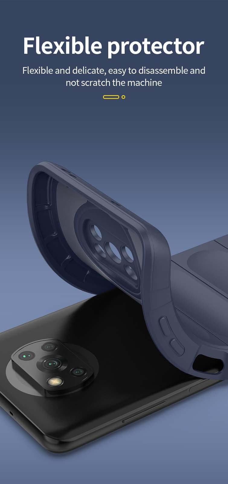 HAOYE Cover per Xiaomi Poco X3 NFC/Poco X3 Pro, Custodia Protettiva Antigraffio Silicone Morbida TPU Ultra Sottile ma Resistente Case con Fodera in Tessuto. Bianco