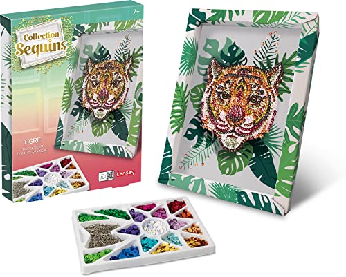 Lansay - Collection Sequins - Tigre - Activités Manuelles Créatives pour Enfants dès 7 Ans -...