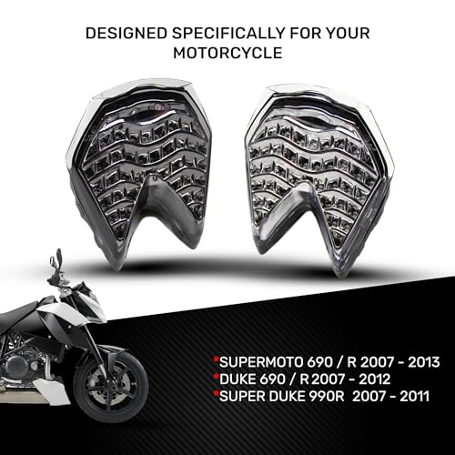 Feu arrière LED avec clignotants intégrés AVDB-moto vitre transparente - 2