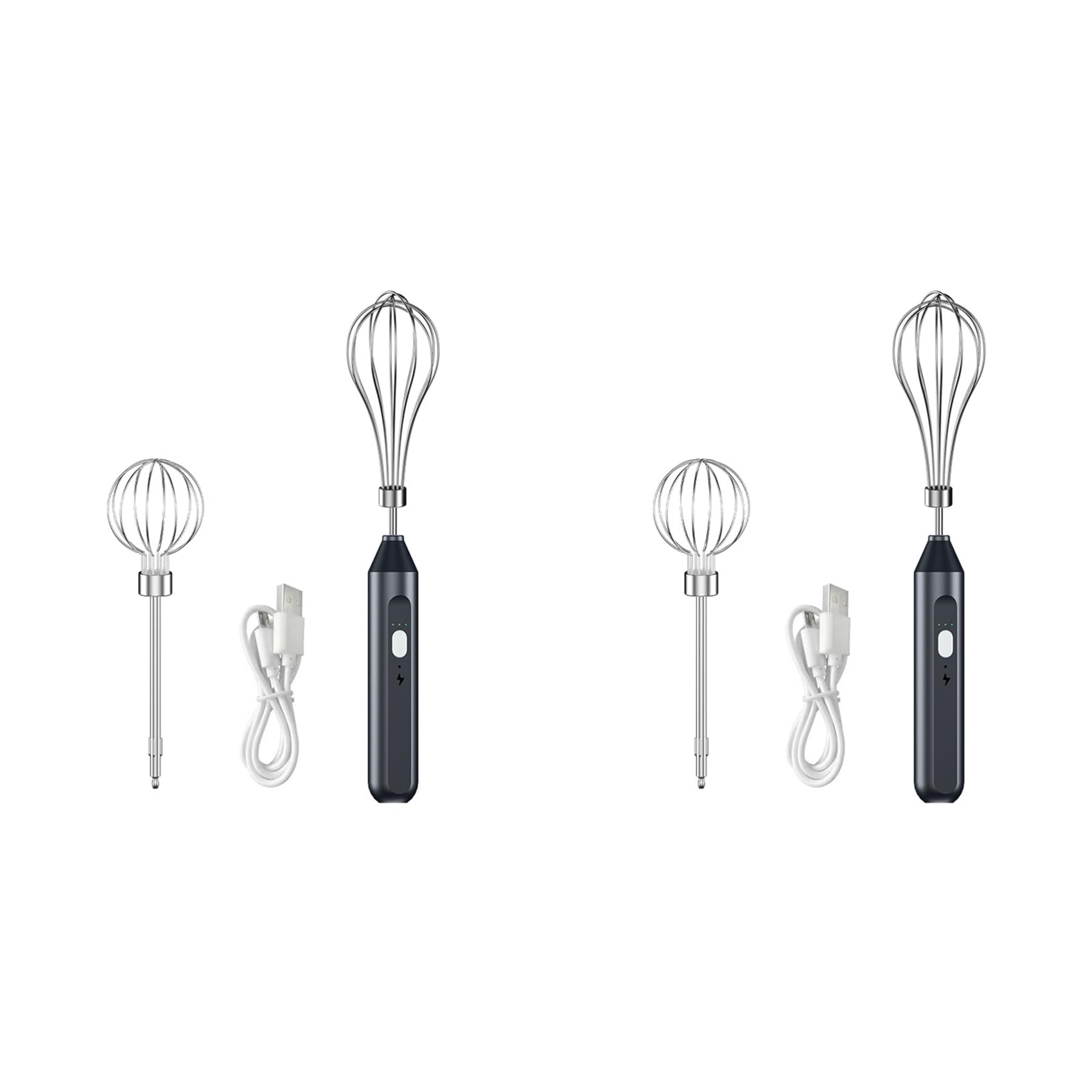 Hndhbfgrt 2X Electric Egg Beater, Cordless Hand Mixer 3 Speeds for Home Baking