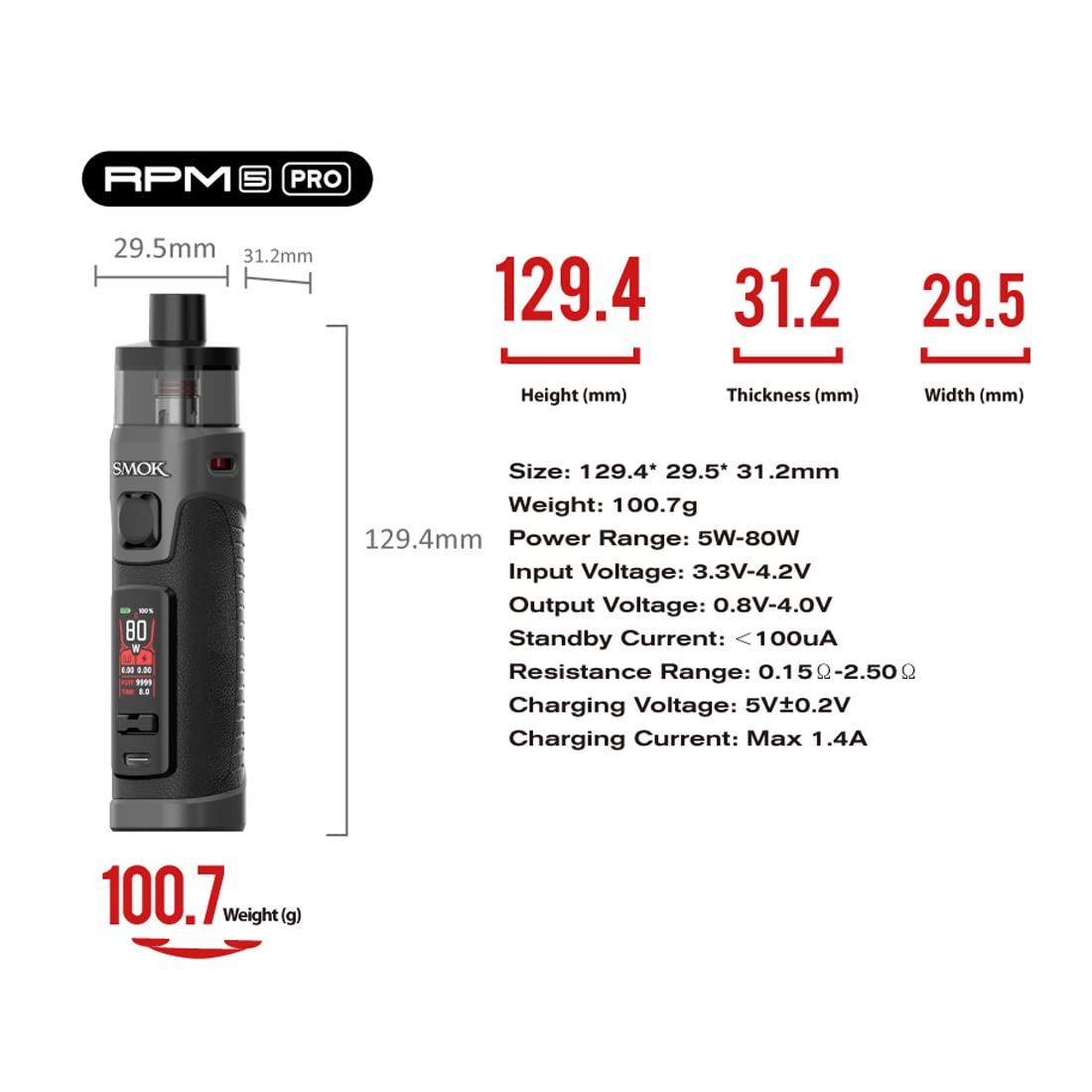 Medium The Brand RPM 5’6 Smok RPM 5 Kit — Tablites
