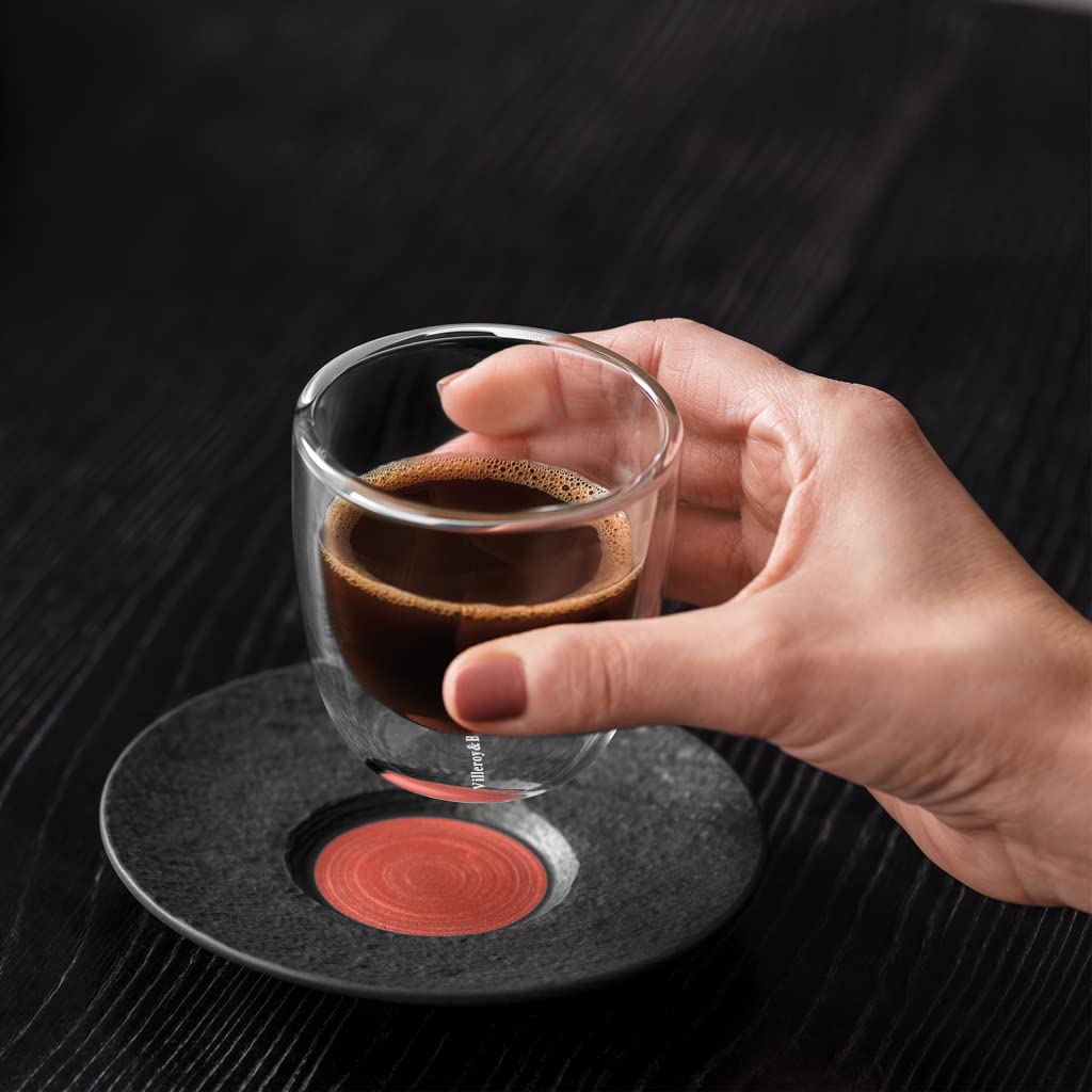 Villeroy & Boch Manufacture Rock Glow Piattino Tazza, Porcellana Premium