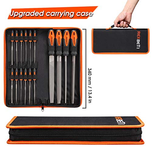 Rexbeti T12 Drop Forged Alloy Steel, Flat/Triangle/Half-Round/Round Large File And 12Pcs Needle Files thumb #4