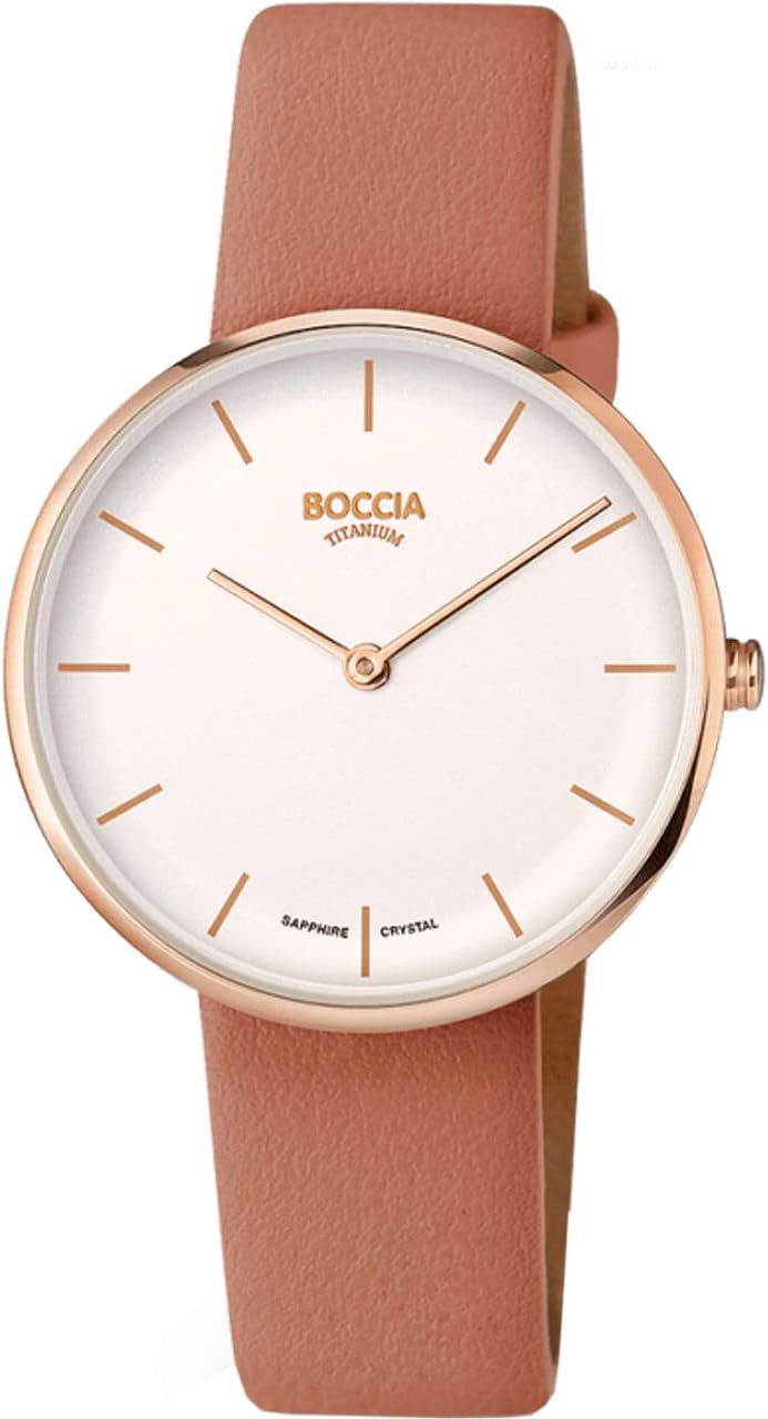 Seconda horloge voor dames met bloemen en een leder armband 2818.8